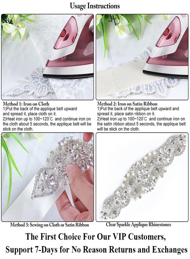 Pardecor Rhinestone Applique Wedding Bridal Sash Belt Dress Belt Sashes For Wedding Dress Crystal (124 AB Gold) - Image 5